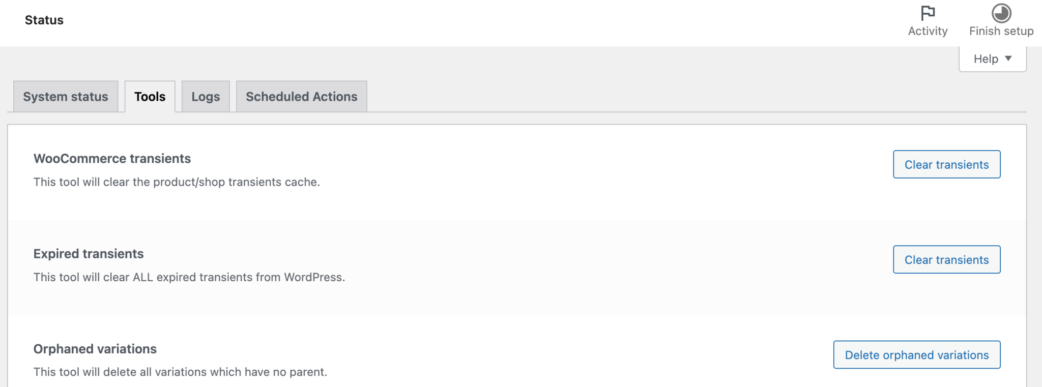 Woocommerce system tools Woocommerce system tools