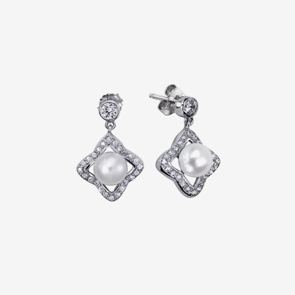 Jewelry Shop WordPress Theme 84 Pearl and Diamond Earrings