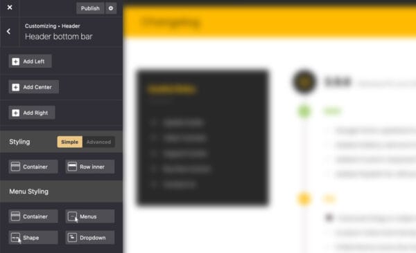 Header bottom bar