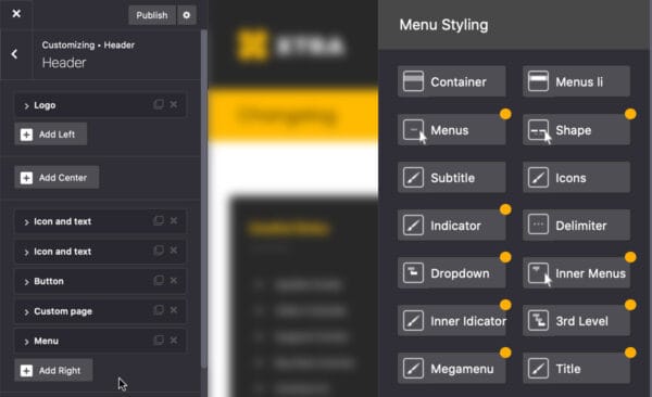 Header options builder