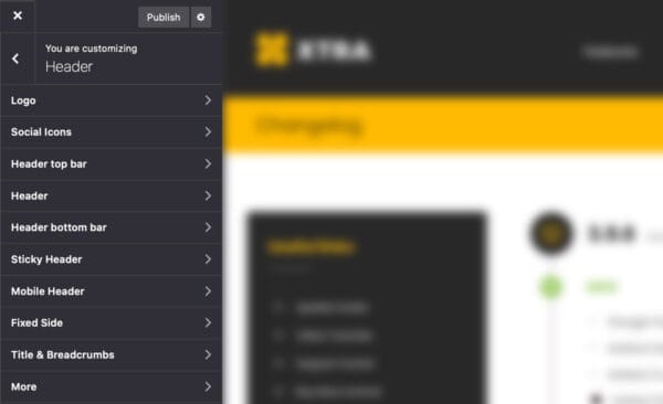 Header settings