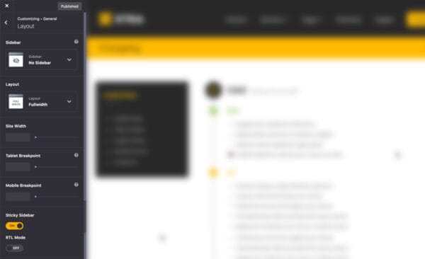 Layout settings