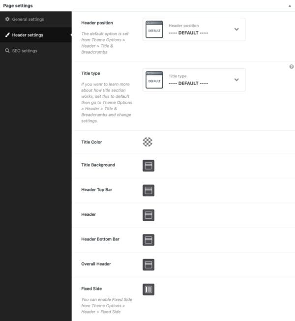 Page settings 2