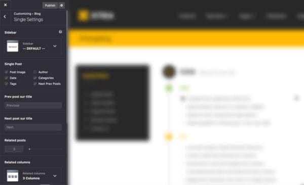Single blog settings