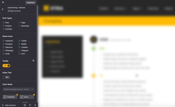 Social share icons