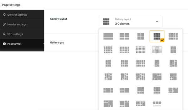 Post format gallery