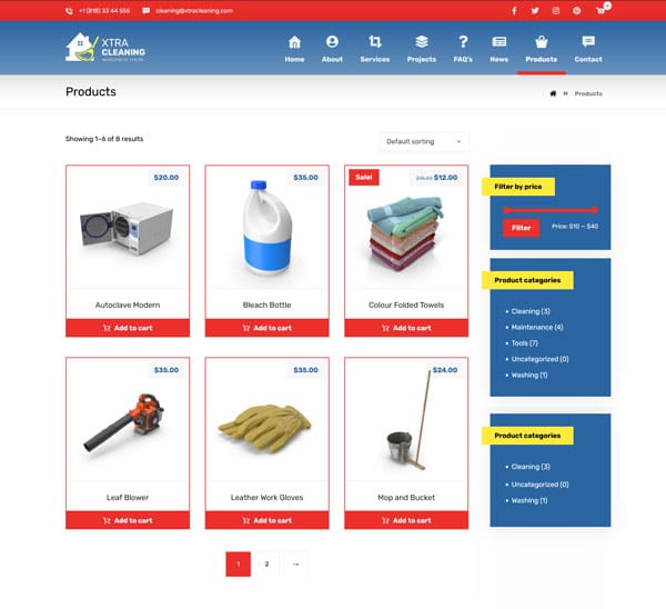 Cleaning shop